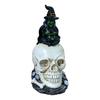 Halloween Totenkopf Statue, Gruselige Harz Hexe Totenkopf Figur, Gotische Skelett Skulptur für Regal, Schreibtisch, Zuhause, Büro Dekoration