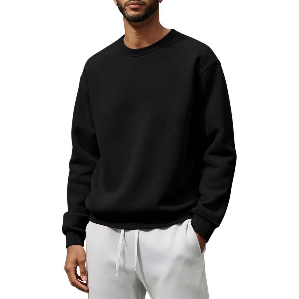 Men's Casual Loose Fit Crewneck Sweatshirt for Fall and Winter