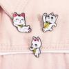 DIY Enamel Pins Turbo Granny Cat Spying Metal Badge New Lapel Pin  Clothes Decoration