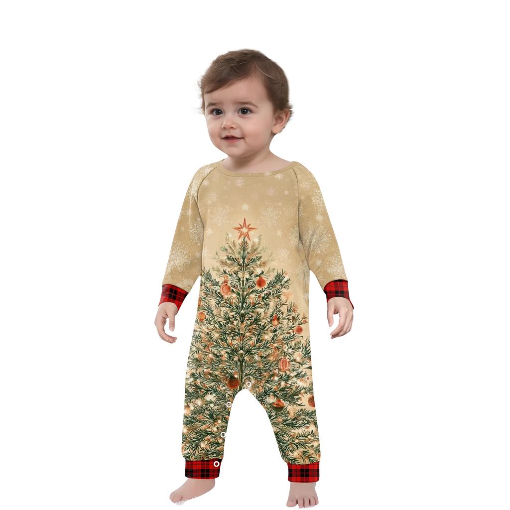 Christmas Prints Family Matching Long Sleeve Tops+Pants Set Family Matching Sets