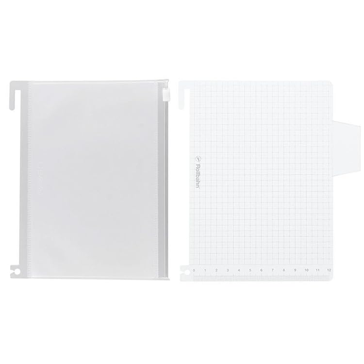 Slider case for Rollbahn Pocket Memo L Underlay for Rollbahn Pocket Memo L [Delfonics] [2-piece set] (clear) / (silver)