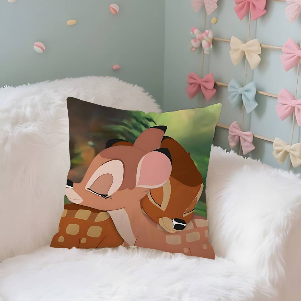 Classic Cartoon BBambiS Kawaii Throw Pillow Covers Pattern Cushion Cover Suitable For Sofa Bedroom Car Pillow Cover
