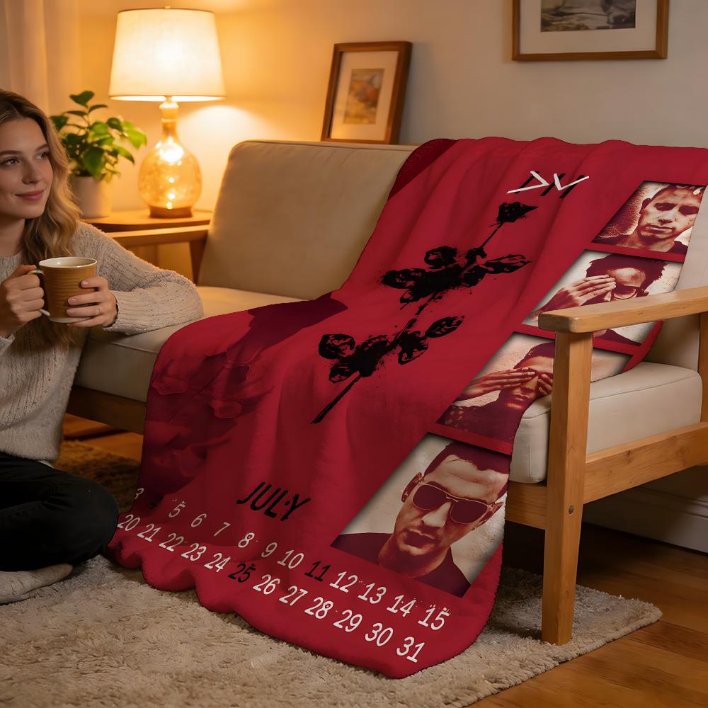 Throw High-Density Short Plush Blanket For Sofa Nap Air-Conditioned Room Soft Skin-Friendly Depeche Mode Band