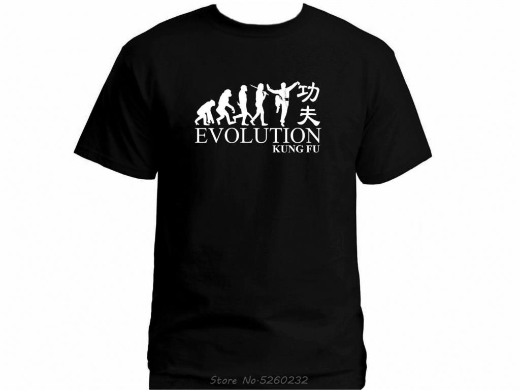 Kung Fu Kungfu Evolution Chinese Script  T-shirt Men Short Sleeve O-neck Cotton T Shirt Streetwear Tees Tops Oversize