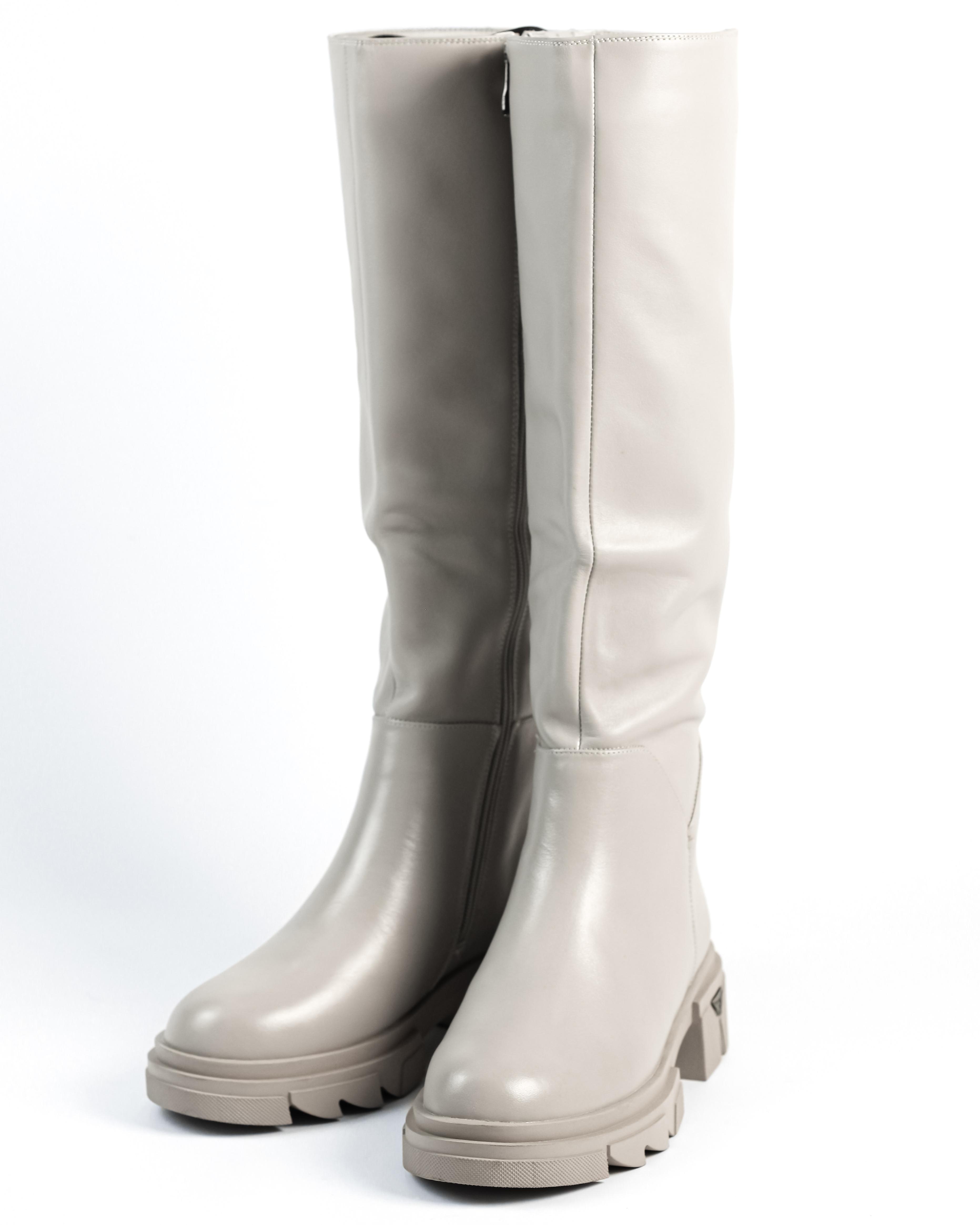 

Чоботи Geronea 37566 36 Світло-сірі шкіра 37 сірий колір