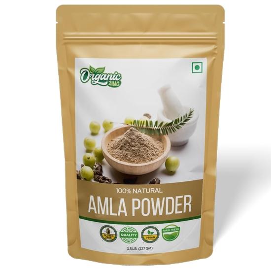 Organic Zing Amla Powder, Indian Gooseberry for Drinking, Eating/Phyllanthus Emblica inn/Product of India - 227gm Resalable Pack (Pack of 1)