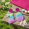 Easter Acrylic Bunny Earrings for Women Glittery and Colorful Rabbit Dangle Earrings Festive Holiday Jewelry for Easter Celebrations