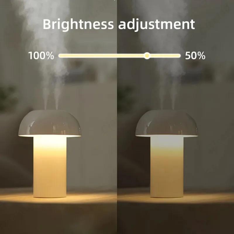 Touch Control Pilz Tisch Lampe Luftbefeuchter Dimmen Nacht Licht Bettkopf Atmosphäre Licht Schlafzimmer Luft Reinigung Luftbefeuchter