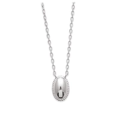 [Q3749] - Rhodium-plated Silver 'Antica' Silver Necklace - 10x6 Mm