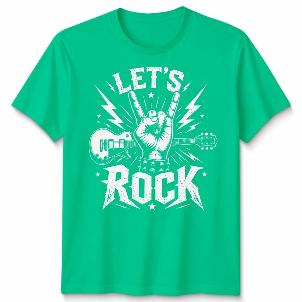 Kids Lets Rock Rockstar T Shirt Guitar Band Day Rock N Roll School Tee S