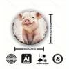 Metal Tin Pig Round Sign Farmhouse Wall Art Home Decor Bar Patio Porch