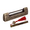 Chinese Antique Lock Retro Spacing 9cm/3.5in Classic Pattern Brass Horizontal Padlock Lock for Gift