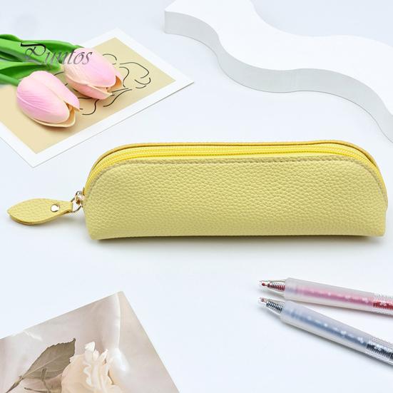 Macaron Farbstift-Etui Hülle aus Kunstleder, Stifteetui mit großer Kapazität und schmutzabweisendem Reißverschluss, Einfacher zylindrischer Halter für Schüler, Schreibwaren
