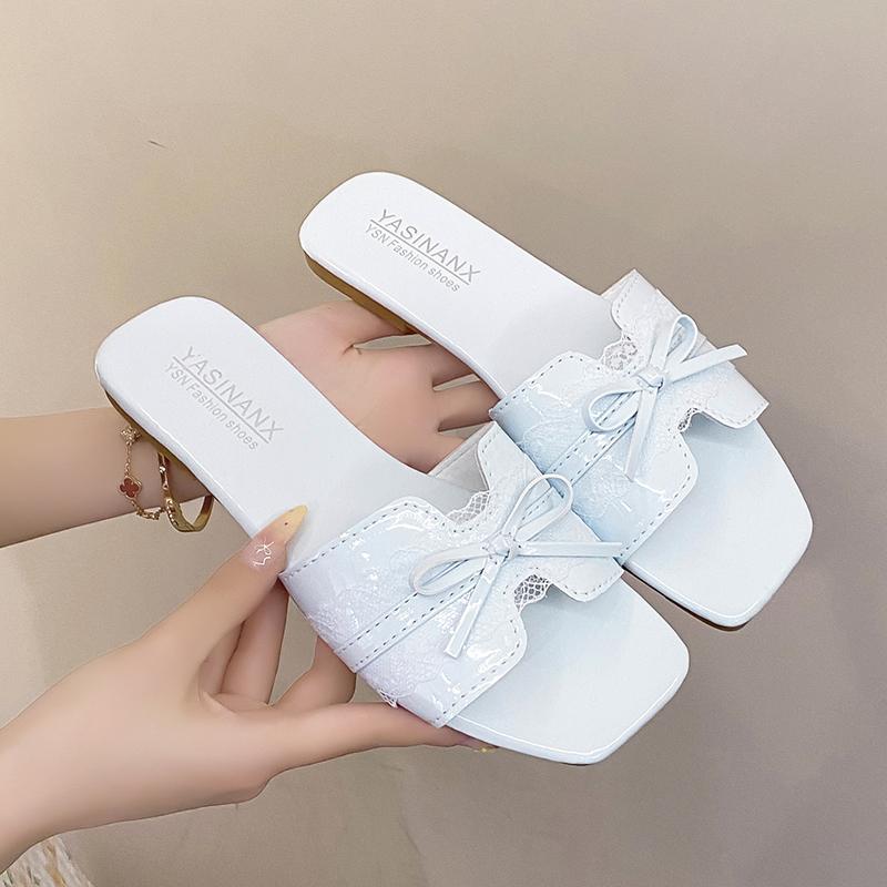 Fashion Women'S Shoes Summer Beach Slippers Flowers High Heeled Sandals for Women Non Slip Flip Flops for Women Indoor Shoes 2025
