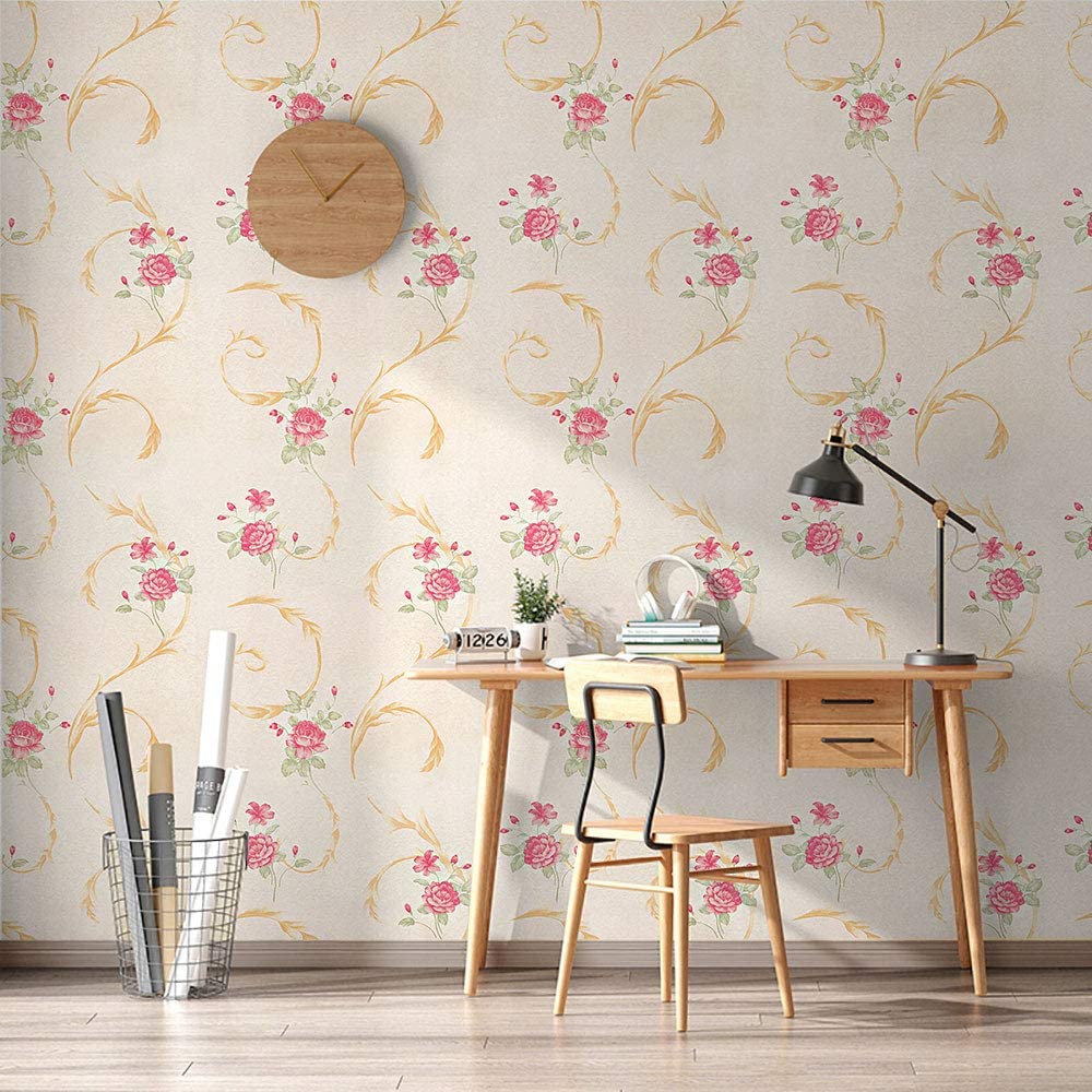Floral Peel and Stick Wallpaper Rose Floral Self Adhesive Wallpaper Removable Contact Paper for Shelf Drawer Home Decor