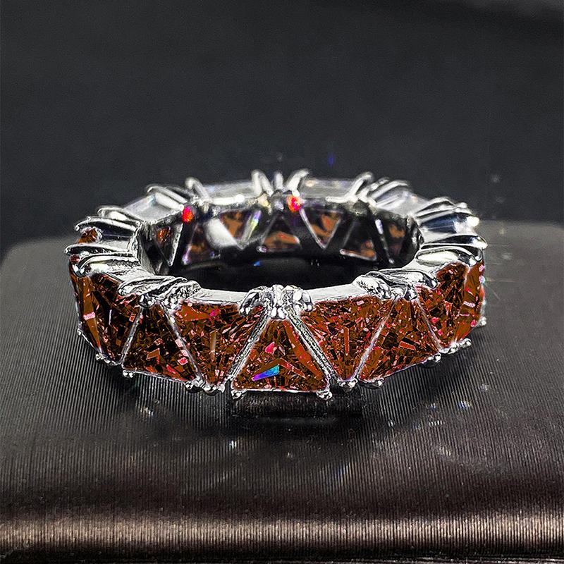Huitan Triangular CZ Promise Rings for Women Luxury Trendy Wedding Bands Accessories Engagement Party Hot Fashion Female