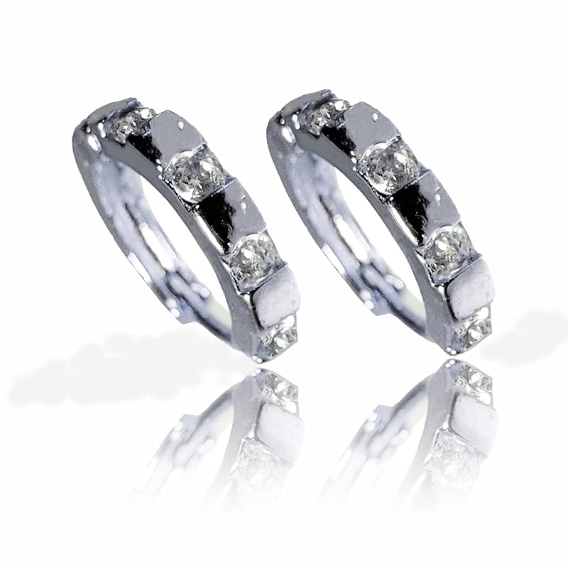 

[Amelia Miifa] Earrings hoop earrings ladies 14k gold men s Popularity silver gold stainless Allergy friendly high grade zirconia present (Hoop