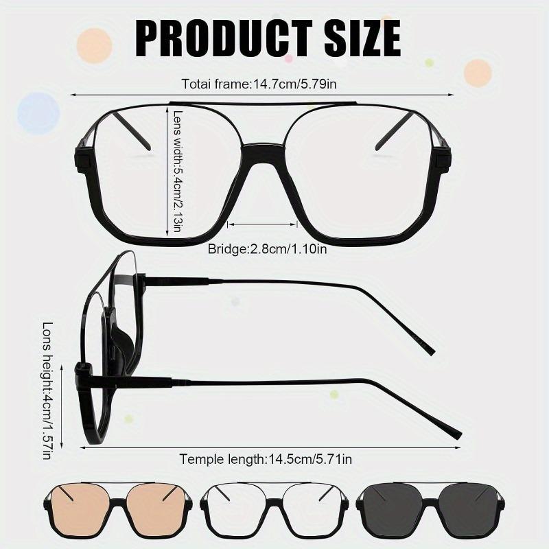 3 Pieces of Retro Oversized Pilot Fashion Glasses Unisex Men's and Women's Trendy Pilot Sunglasses