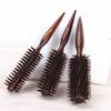Hairdressing Pig Bristle Curling Comb: Round Barrel for Home Blow Dry & Straightening