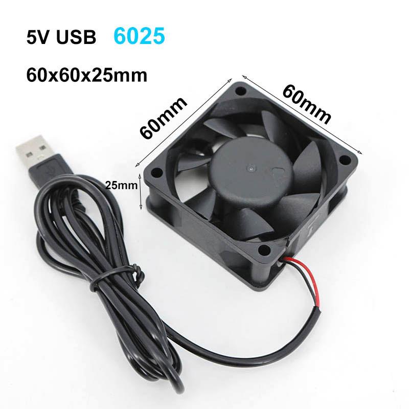 DC 5v USB 2510 8010 6010 6015 6025 6CM 8CM 60x60x25mm 80x80x10mm Power Cooling Case Fan For Receiver DVR Xbox Router
