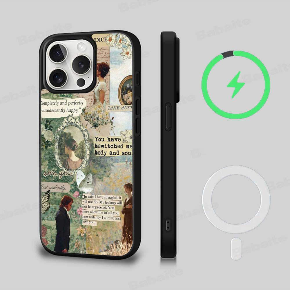 Pride And Prejudice Jane Austen For Magsafe Magnetic Wireless Phone Case For IPhone 11 12 13 14 15 16 17 Pro Max Plus Cover