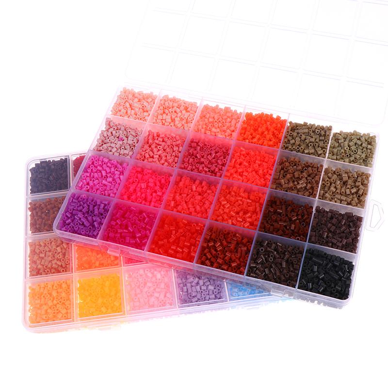 24Colors/Set Each Grid Contains 400Pcs Mini Beads Fuse Beads Puzzles Beads For Kids Diy High Quality Puzzles Handmade Gift Toy