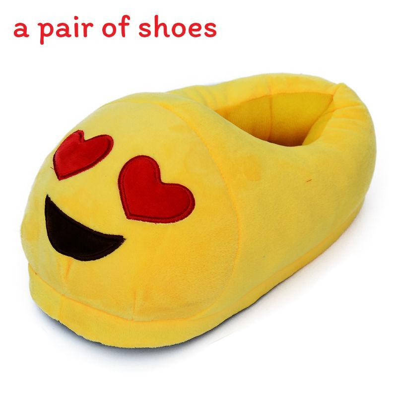 Emoji Plush Slippers With Nonslip Rubber Sole For Home Comfort And Relaxation