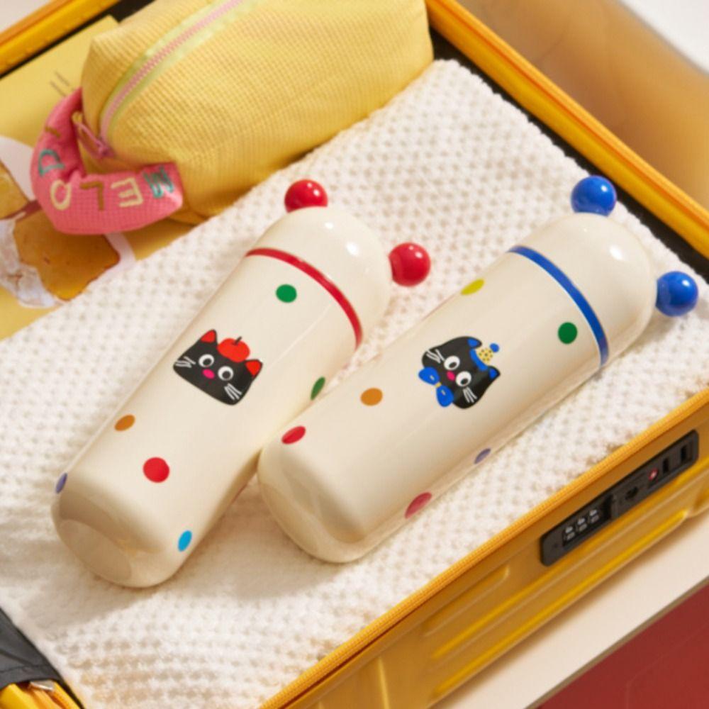 Dopamine Travel Toothbrush Case Cat Pattern Wash Cup Rinsing Cup Toothbrush Storage Box  Bathroom