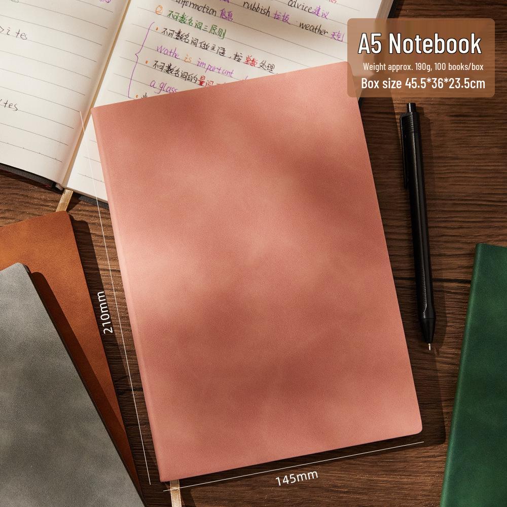 A5 Faux Leather Thick Lined Notebook for Office or Student Meetings
