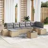 Garden Sofa Set with Cushions 8 Pcs Beige Poly Rattan