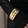 European-American Stainless Steel Spliced Square Rectangular Bracelet - Versatile Fashion Jewelry for Women