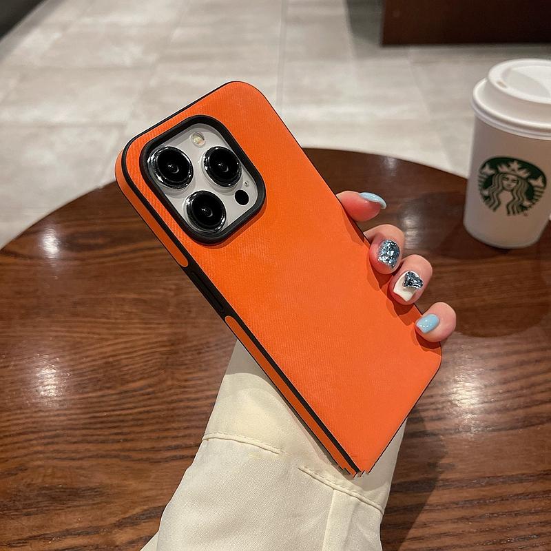 

Luxury Matte Soft Leather Phone Case For iPhone 15 14 13 12 11 Pro Max Lens Protection Shockproof Silicone Cover For iPhone 11Pro max помаранчевий