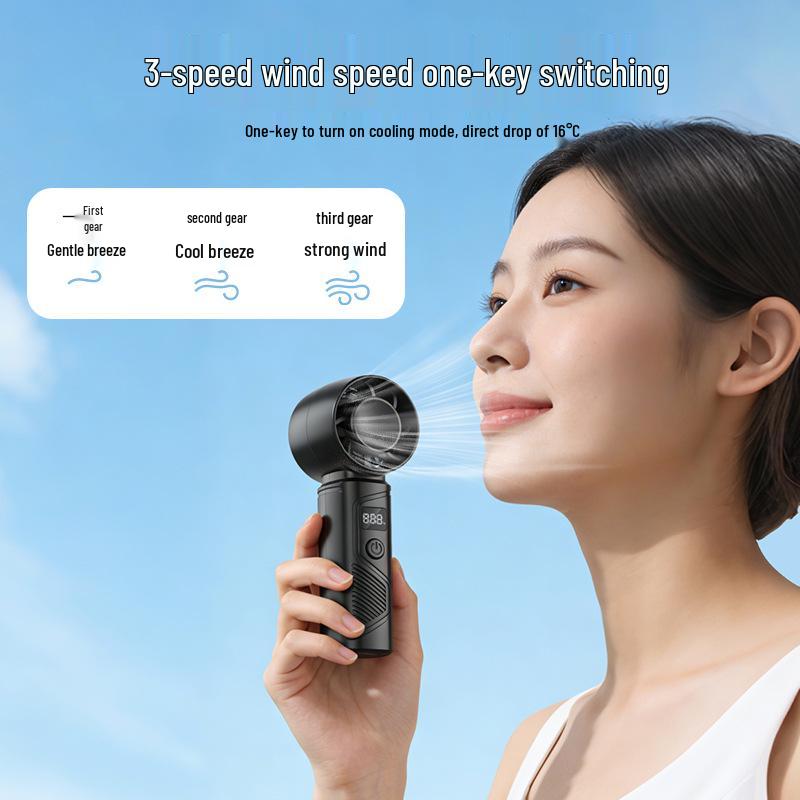 C01 Mini Wireless Handheld Fan: Brushless, High-Speed, Ice-Cooling, Long Battery Life, Portable.