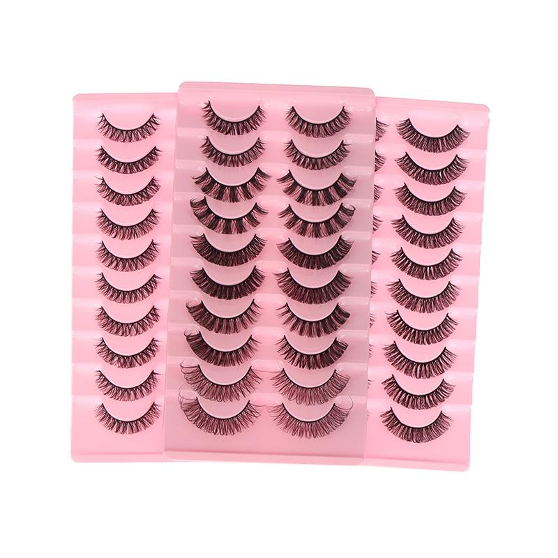 10 Pairs Super Roll Fake Eyelash Curl Russian False Eye Lashes 3D Mink Reusable Fluffy Lashes Eyelashes Extensions Makeup