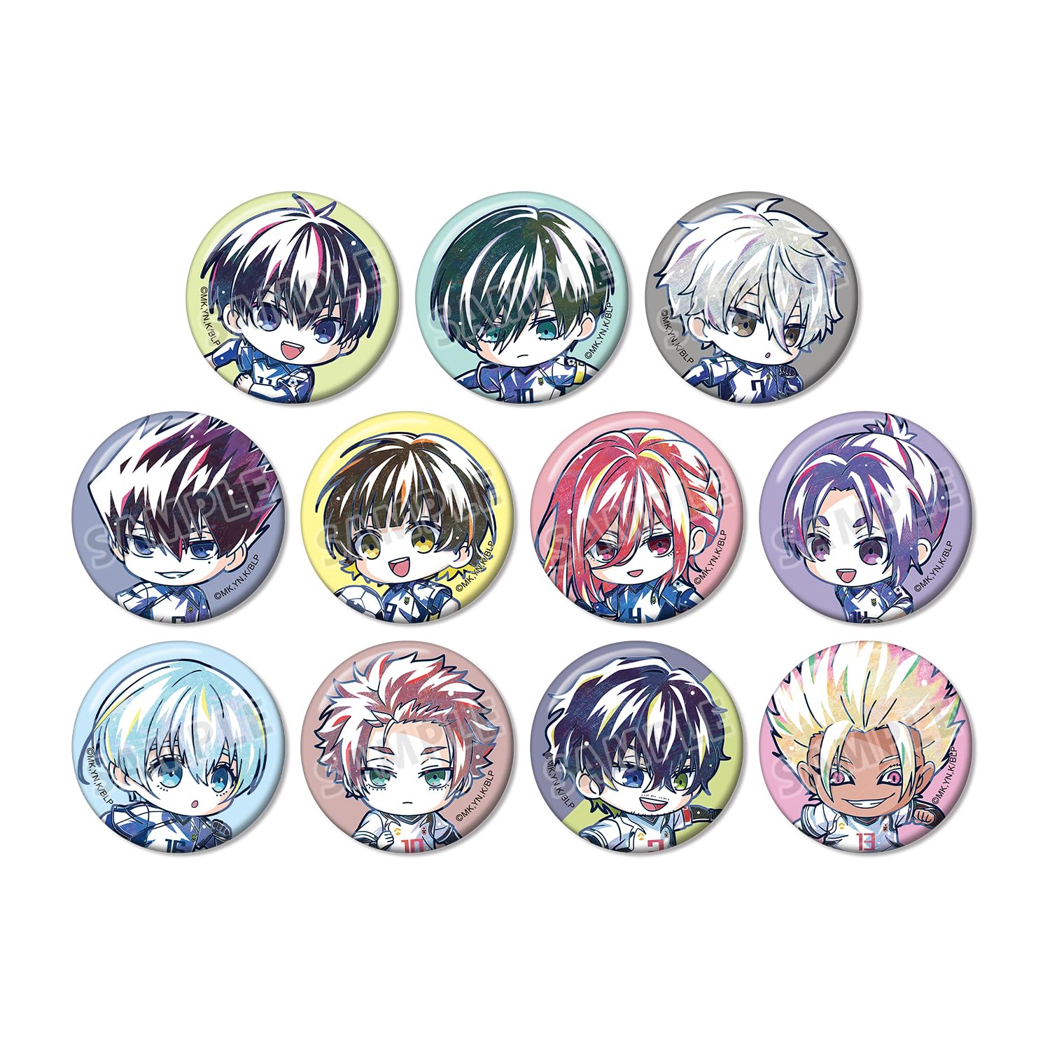 

ТВ Аниме Синяя тюрьма Торговый деформированный Ани Арт 2-й выпуск Жестяной значок Коробка из 11 штук