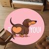 1pc I Love You Round Chair Mat Area Rug - Non-Slip, Floor Mat for Office, Bedroom, and Indoor Decor C1125116