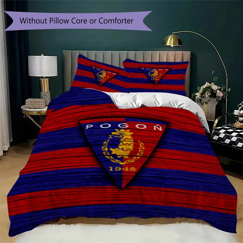 Mks Pogoń Szczecin Pattern Bedding,Quilt Set Quilt Cover Pillowcase Home Birthday Gift(1 * duvet cover + 2 * pillowcase, without core)_lx