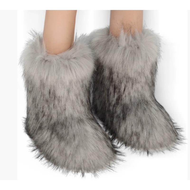 Fashion New Wool and Cotton Snow Boots Thickened Plus Size Wool Shoes