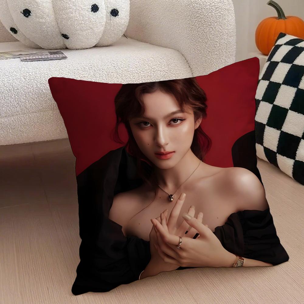 Beautiful Actress CChanikarn Tangkabodee Cushion Cover Throw Pillow Cover Hidden Button Durable Polyester Chair Cushion