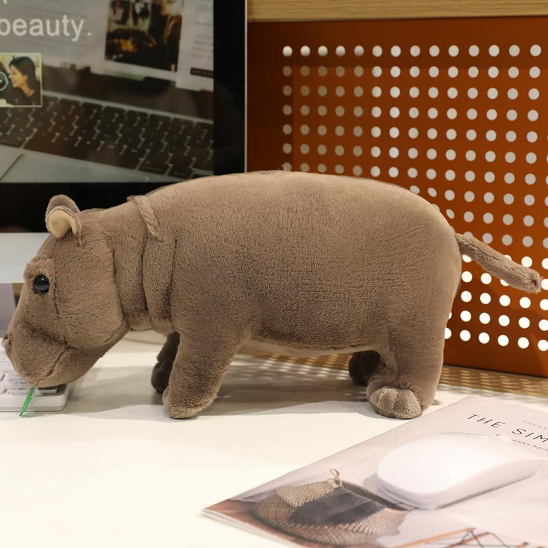 Stuffed Lifelike Hippo Plush Toys Simulated Hippopotamus Animals Hug Dolls Toys for Boy Birthday Gift for Him