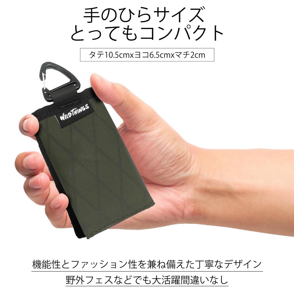 Wild Things Neck Wallet Wallet for Coins and Olive 2 WT-380-3601, Tri-fold Bills, Small, X-PAC Nylon, Men's,