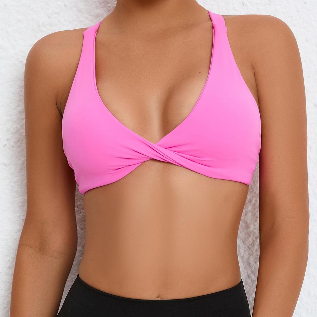 Women's European & American Style Sports Bra: Shockproof Running & Yoga Vest with Chest Pad, Stylish Back Design