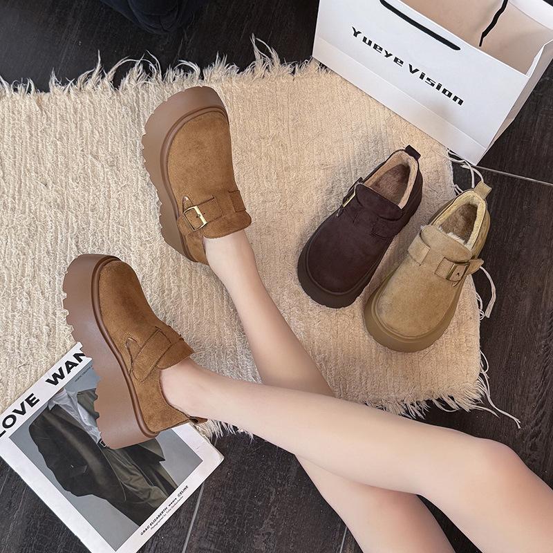 Women's Soft Elastic Thick Soles Winter Fur One Warm Anti-cold Padded Snow Boots Non-slip Wear Casual Sports Lefebvre Shoes