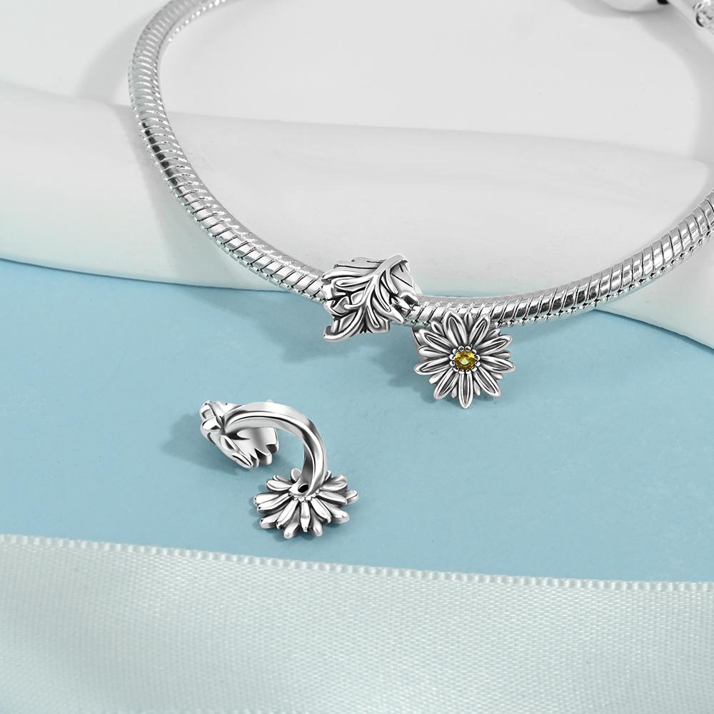 Cherry Blossom Rose Daisy Dragonfly Heart Copper Plated For Charms Copper Plated Original Bracelet For Jewelry Making