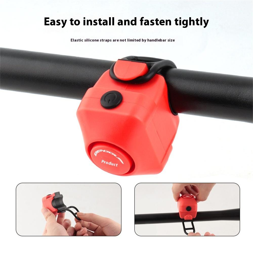 Bike Electronic Horn 110dB Type-C Charging Warning Safety Bicycle Mini Alarm for MTB Handlebar of 22-31.8mm