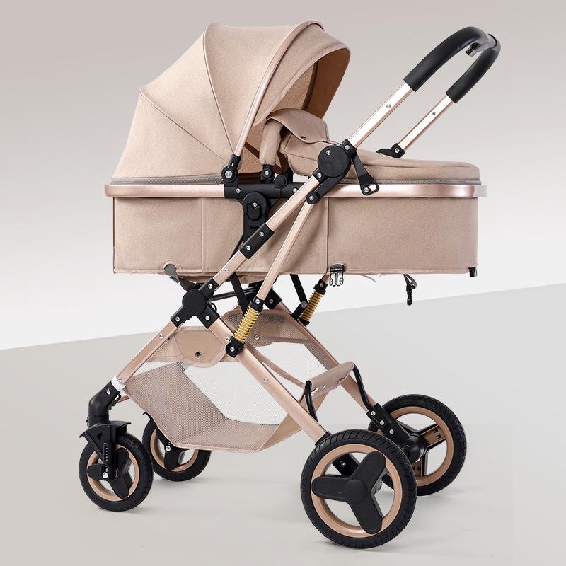 

Конвертируемая коляска для новорожденного - Универсальная, Высокая посадка, Легкая, Двусторонняя, Дизайн со складыванием одной кнопкой.