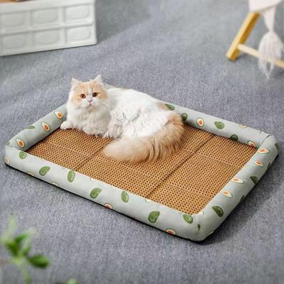 MADDEN Letto estivo per gatti Tappetino in rattan per animali domestici leggero e traspirante Tappetino per nidi di gatti Nido di ghiaccio Letto per cani Nido fresco per gatti Cani di piccola taglia