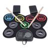 Roll Up Electric Drum Set Colorful Electronic Drum Pad with Foot Pedal and Drumsticks