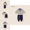 Boys Striped Cotton Kids Sweater Pants Set With Letter Cartoon Prints For Autumn Playtime