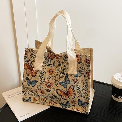 Bolso Tote de Hombro Único Mediano para Mujer Nuevo Bolso de Lona Estilo Perezoso Ins Bolso Tote de Clase Bolso para Viajar al Trabajo
